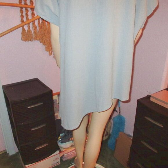Oh My Gauze Tunic Top Size XXL 3 Short Sleeves Asymmetrical Coastal Beachy Boho - Picture 8 of 10